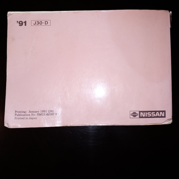 1991 Nissan Maxima Owners Manual / Car Manual - Picture 2 of 4
